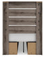 Graystorm Twin Panel Bed with Storage, Dresser, Mirror and Nightstand