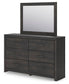 Hollivern King Panel Bed, Dresser, Mirror and Nightstand