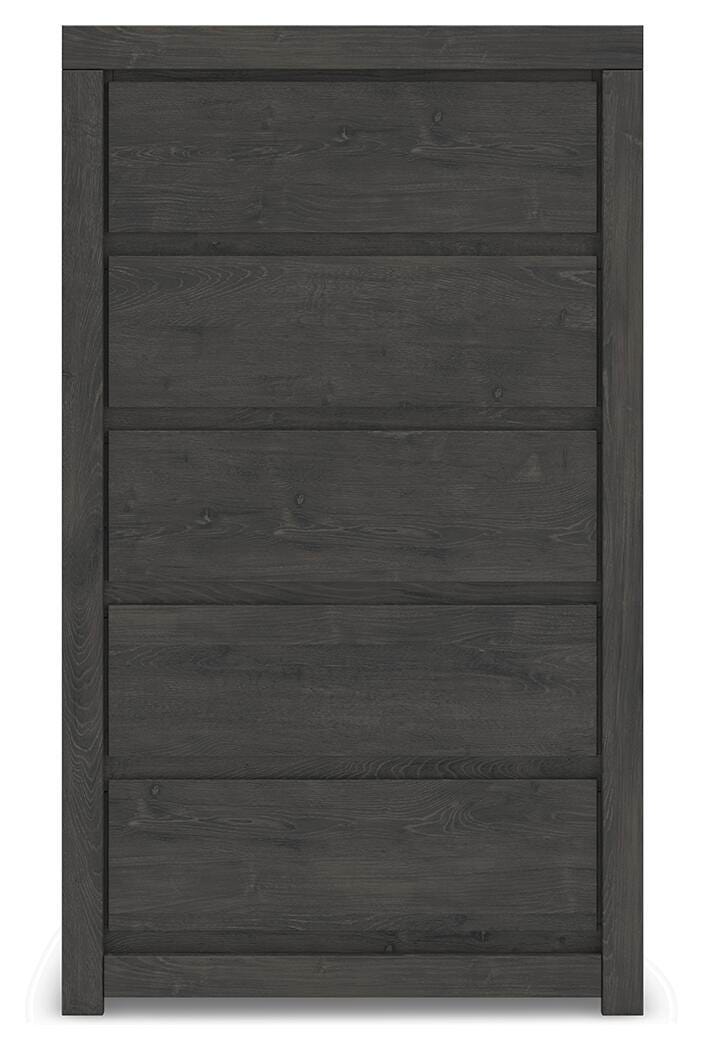 Fraluna King Panel Storage Bed, Dresser, Mirror, Chest and Nightstand