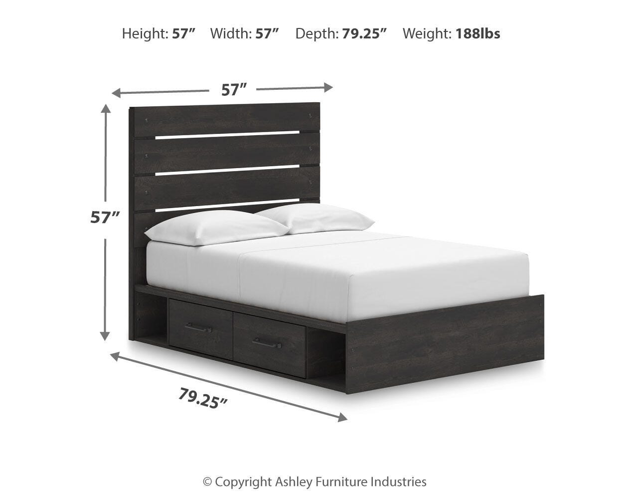 Hollivern Full Panel Storage Bed, Dresser and Mirror
