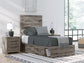 Graystorm Twin Panel Bed with Storage, Dresser and Mirror