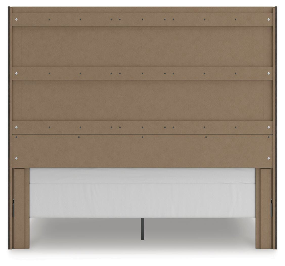 Fraluna King Panel Storage Bed, Dresser, Mirror and Nightstand