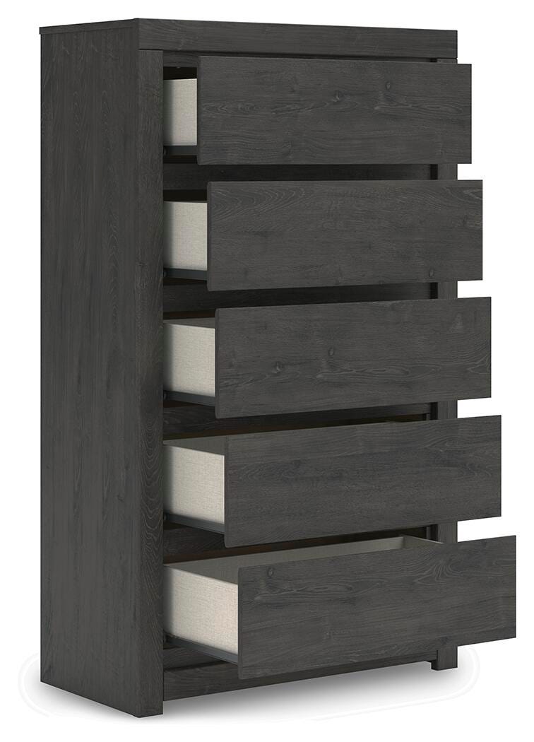Fraluna Queen Panel Storage Bed, Dresser, Mirror, Chest and Nightstand