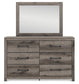 Graystorm Full Panel Bed with Storage, Dresser, Mirror and Nightstand