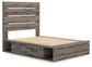 Graystorm Full Panel Bed with Storage, Dresser, Mirror and Nightstand