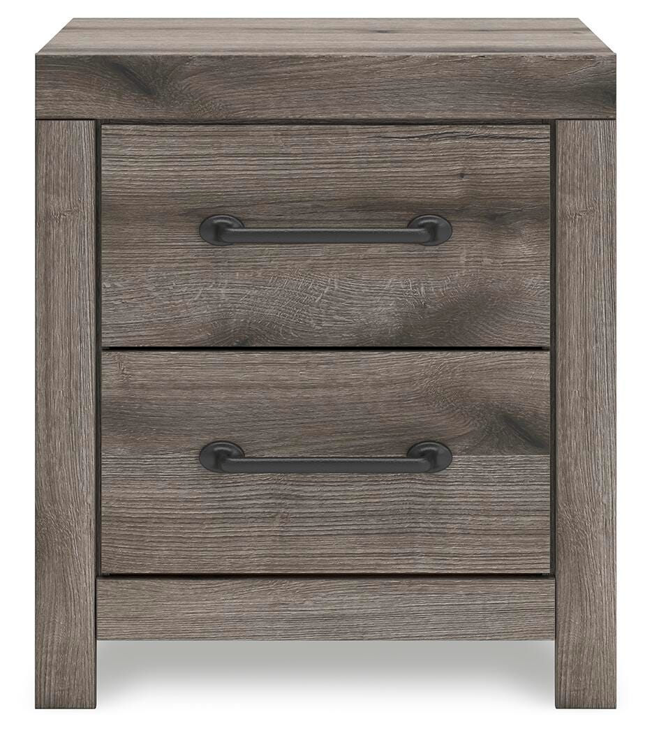 Graystorm Full Panel Bed with Storage, Dresser, Mirror and Nightstand