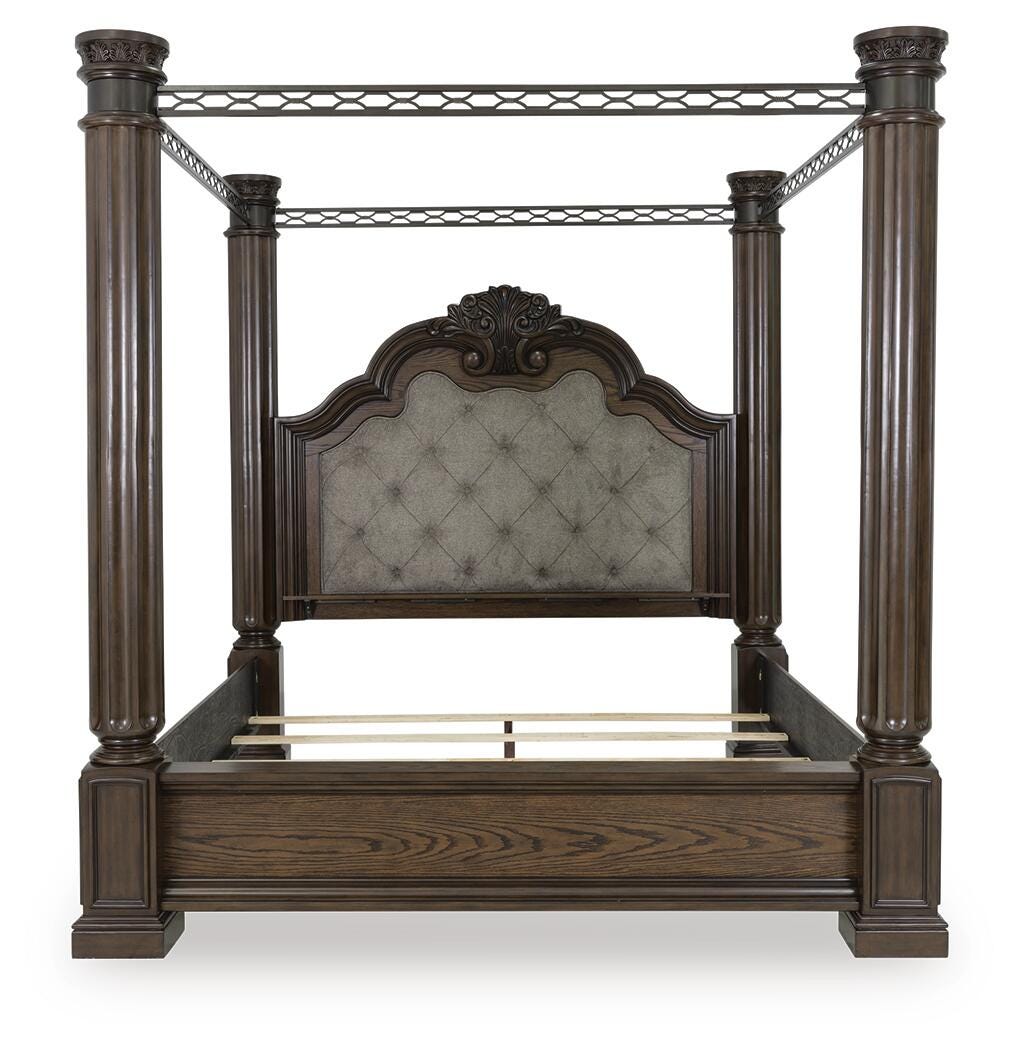 Maylee King Canopy Bed, Dresser and Mirror