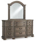 Ardenfield King Upholstered Sleigh Bed, Dresser and Mirror