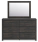 Hollivern Twin Panel Bed with Storage, Dresser, Mirror and Nightstand