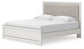 Zuraleus King Upholstered Panel Platform Bed, Dresser and Mirror