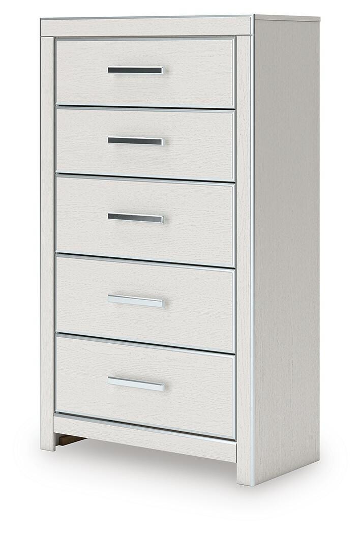 Zuraleus Queen Upholstered Panel Bed, Dresser, Mirror, Chest and Nightstand