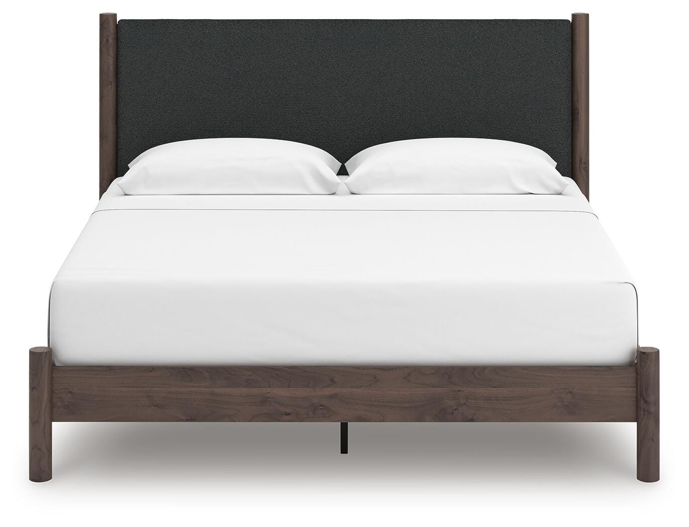 Pamytta King Upholstered Panel Platform Bed, Dresser and Mirror