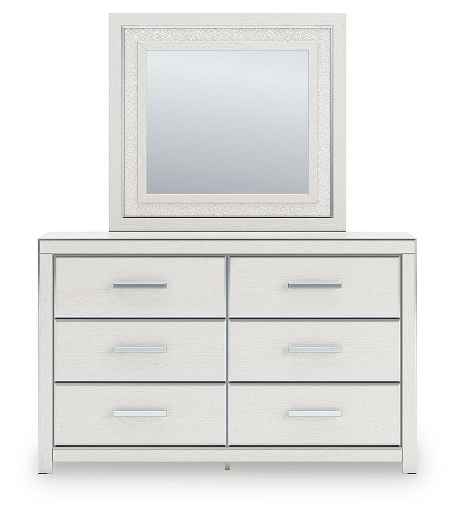 Zuraleus Queen Upholstered Panel Bed, Dresser and Mirror