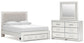 Zuraleus Queen Upholstered Panel Platform Storage Bed, Dresser and Mirror