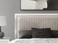 Zuraleus Queen Upholstered Panel Platform Bed, Dresser, Mirror, Chest and Nightstand