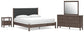 Pamytta King Upholstered Panel Bed, Dresser, Mirror and Nightstand