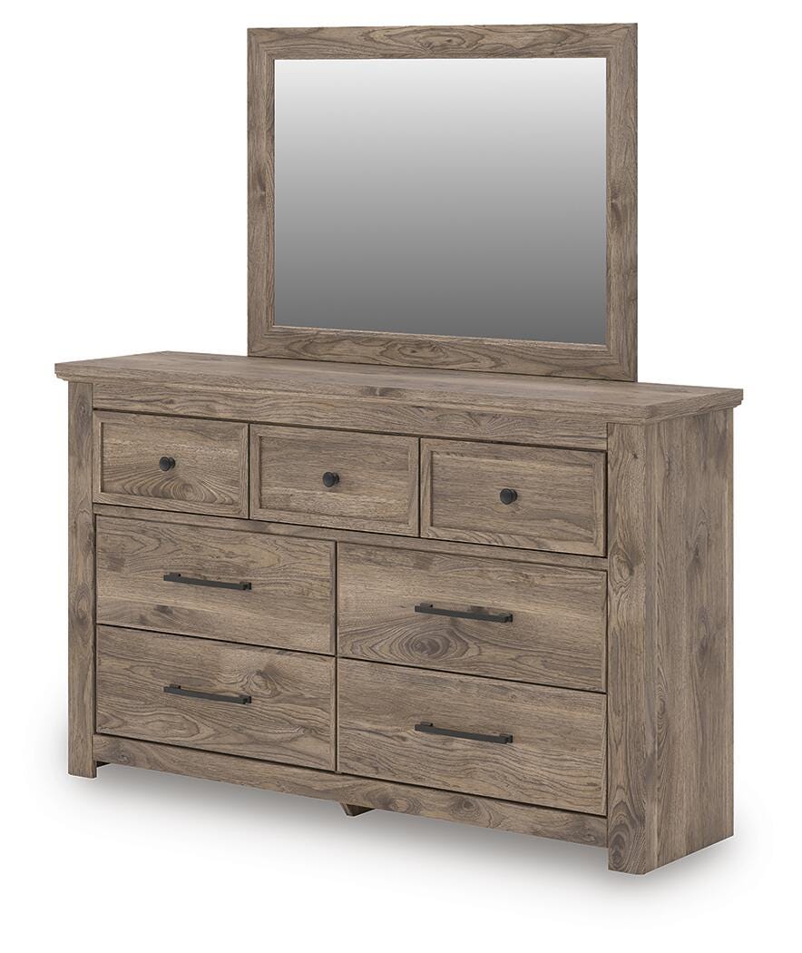 Rusticott King Poster Bed, Dresser and Mirror