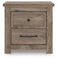 Rusticott Queen Poster Bed with Mirrored Dresser and Nightstand