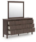 Pamytta Full Upholstered Panel Platform Bed, Dresser, Mirror, Chest and Nightstand