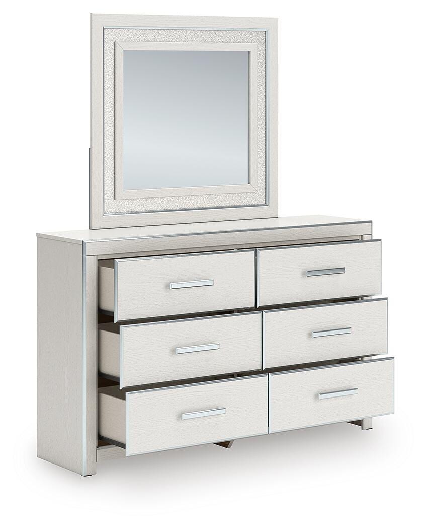 Zuraleus California King Upholstered Bed, Dresser, Mirror, Chest and Nightstand