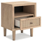 Cielden California King Upholstered Bed with Roll Slats, Dresser, Mirror and Nightstand