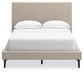 Cielden Full Upholstered Bed with Roll Slats, Dresser and Mirror