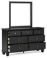 Lanolee Queen Panel Storage Bed, Dresser and Mirror
