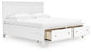 Fortman King Panel Storage Bed with Mirrored Dresser and Nightstand