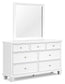 Fortman King Panel Storage Bed with Mirrored Dresser