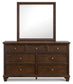 Danabrin Queen Panel Storage Bed, Dresser, Mirror and Nightstand