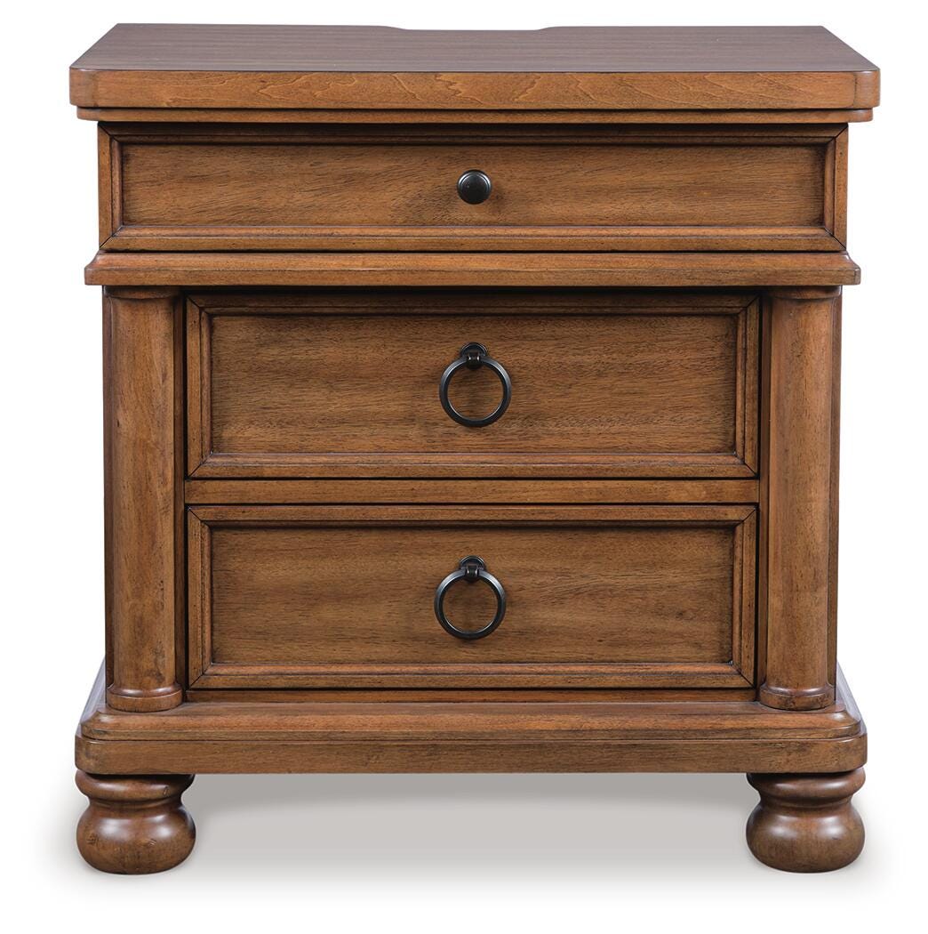 Rowlenstown King Poster Bed with Mirrored Dresser and Nightstand