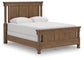 Rowlenstown Queen Poster Bed with Mirrored Dresser
