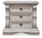 Bruchandi California King Upholstered Panel Bed with Mirrored Dresser and Nightstand