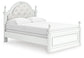 Kozlani Full Upholstered Panel Bed, Dresser, Mirror and Nightstand