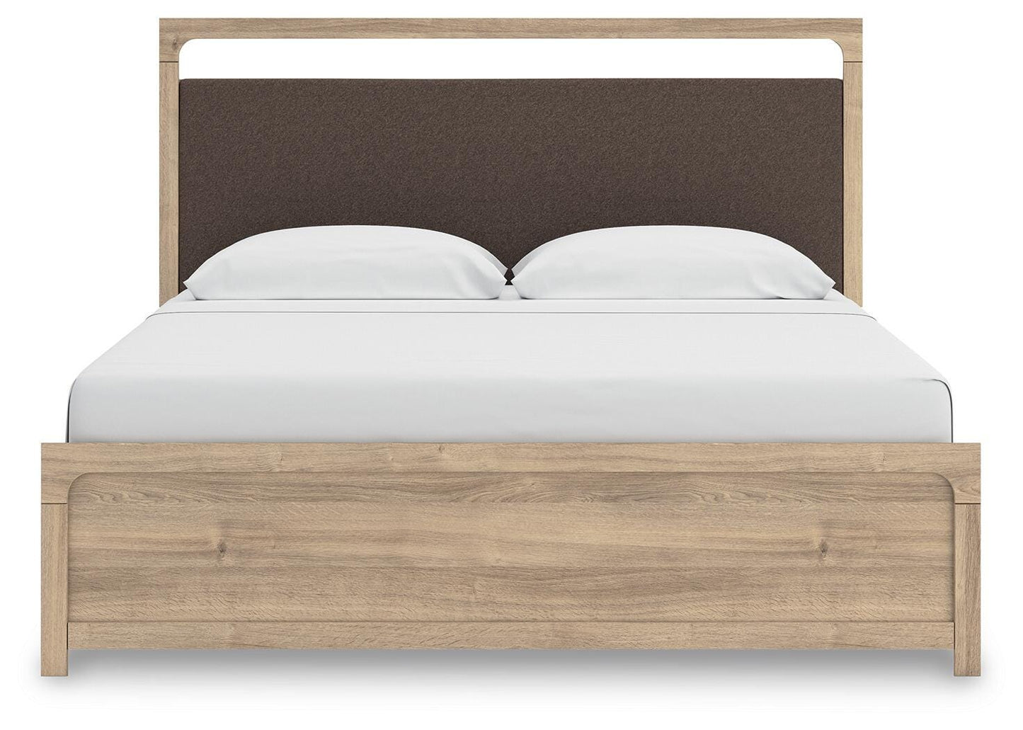 Kinlanni King Upholstered Platform Bed, Dresser and Mirror