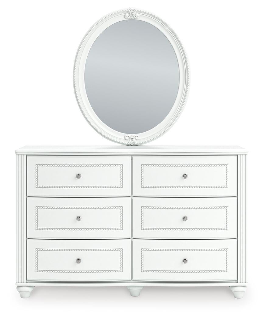 Kozlani Full Upholstered Panel Storage Bed, Dresser, Mirror and Nightstand