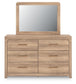 Kinlanni King Upholstered Platform Bed, Dresser, Mirror and Nightstand
