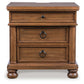 Rowlenstown California King Poster Bed with Mirrored Dresser and Nightstand