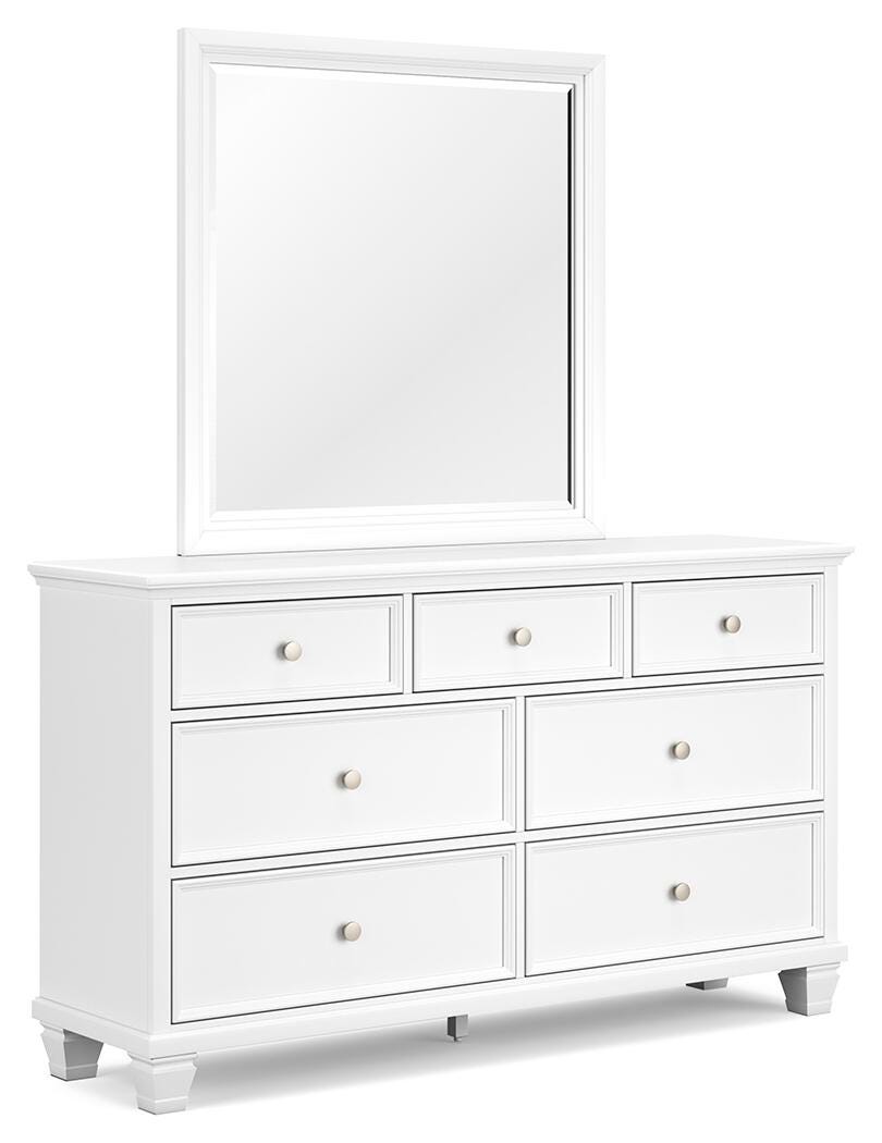 Fortman California King Panel Storage Bed, Dresser, Mirror and Nightstand