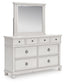 Rowlenstown California King Poster Bed, Dresser, Mirror and Nightstand