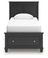 Lanolee Twin Panel Storage Bed, Dresser and Mirror