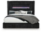 Tayleena King Upholstered Bed with Fireplace and Wireless Audio