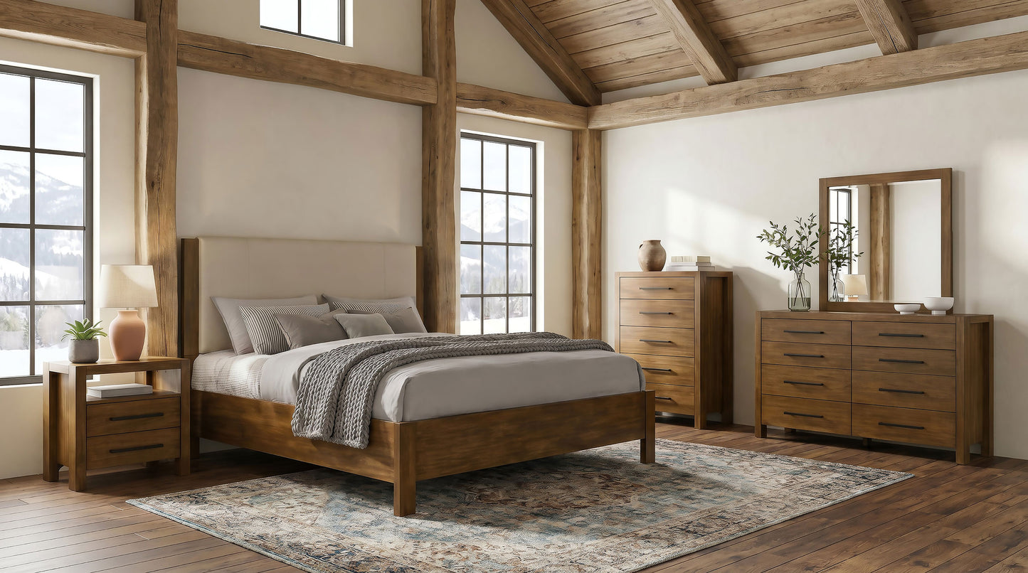 Adderley 5-drawer Bedroom Chest of Drawers Warm Brown