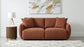 Elysia Chenille Upholstered Modular Lounge Loveseat Coral