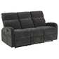 Hamilton 2-piece Chenille Manual Reclining Sofa Set Charcoal Grey