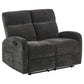 Hamilton 2-piece Chenille Manual Reclining Sofa Set Charcoal Grey