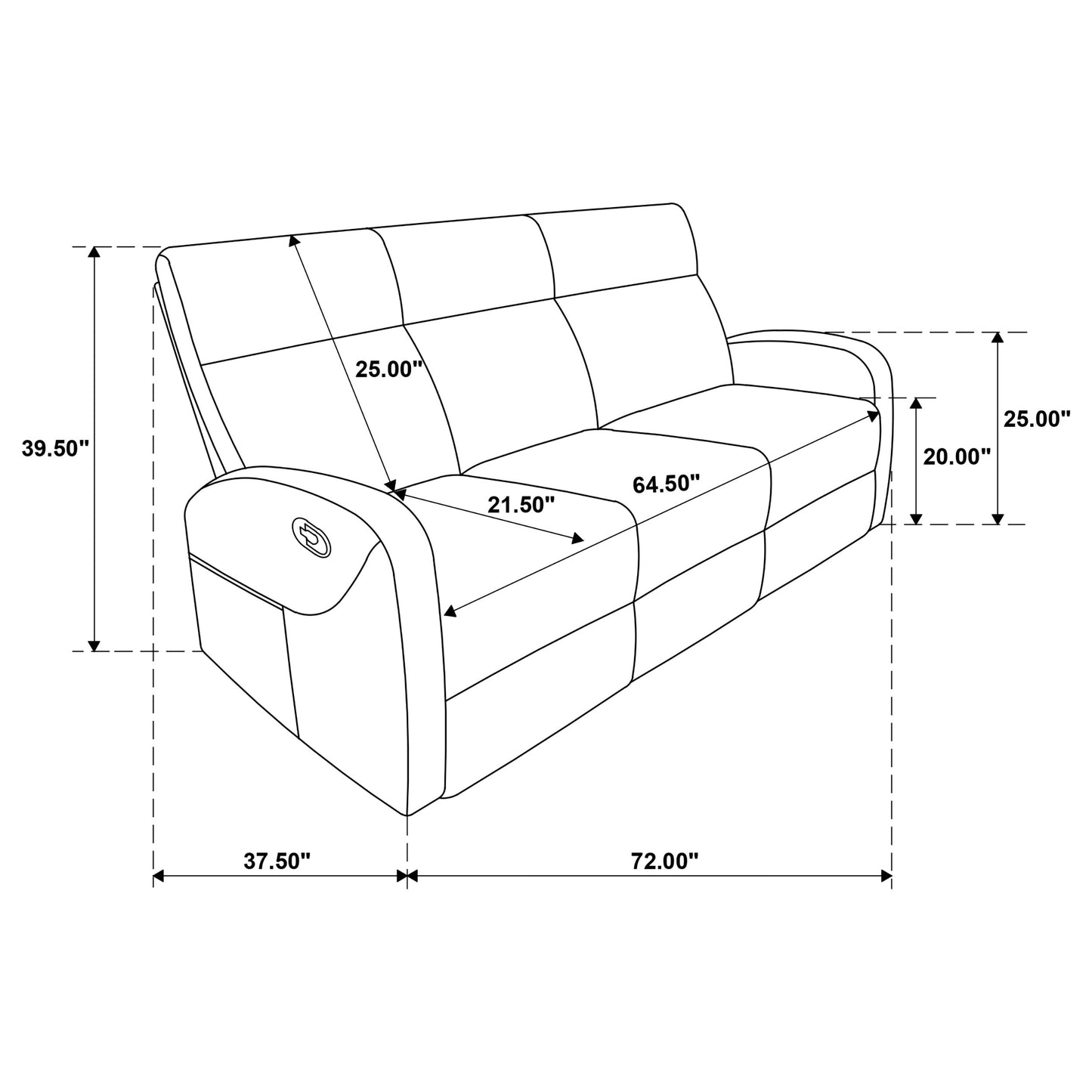 Hamilton 2-piece Chenille Manual Reclining Sofa Set Charcoal Grey