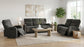 Hamilton 3-piece Chenille Manual Reclining Sofa Set Charcoal Grey