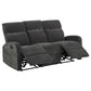 Hamilton 3-piece Chenille Manual Reclining Sofa Set Charcoal Grey