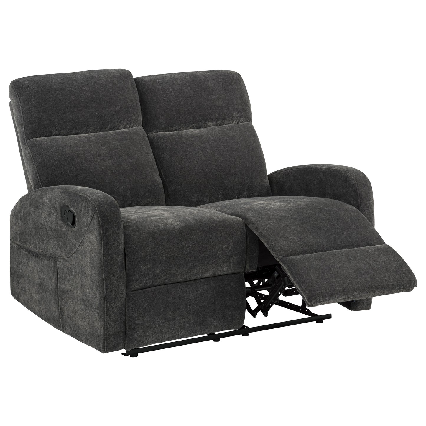 Hamilton 3-piece Chenille Manual Reclining Sofa Set Charcoal Grey